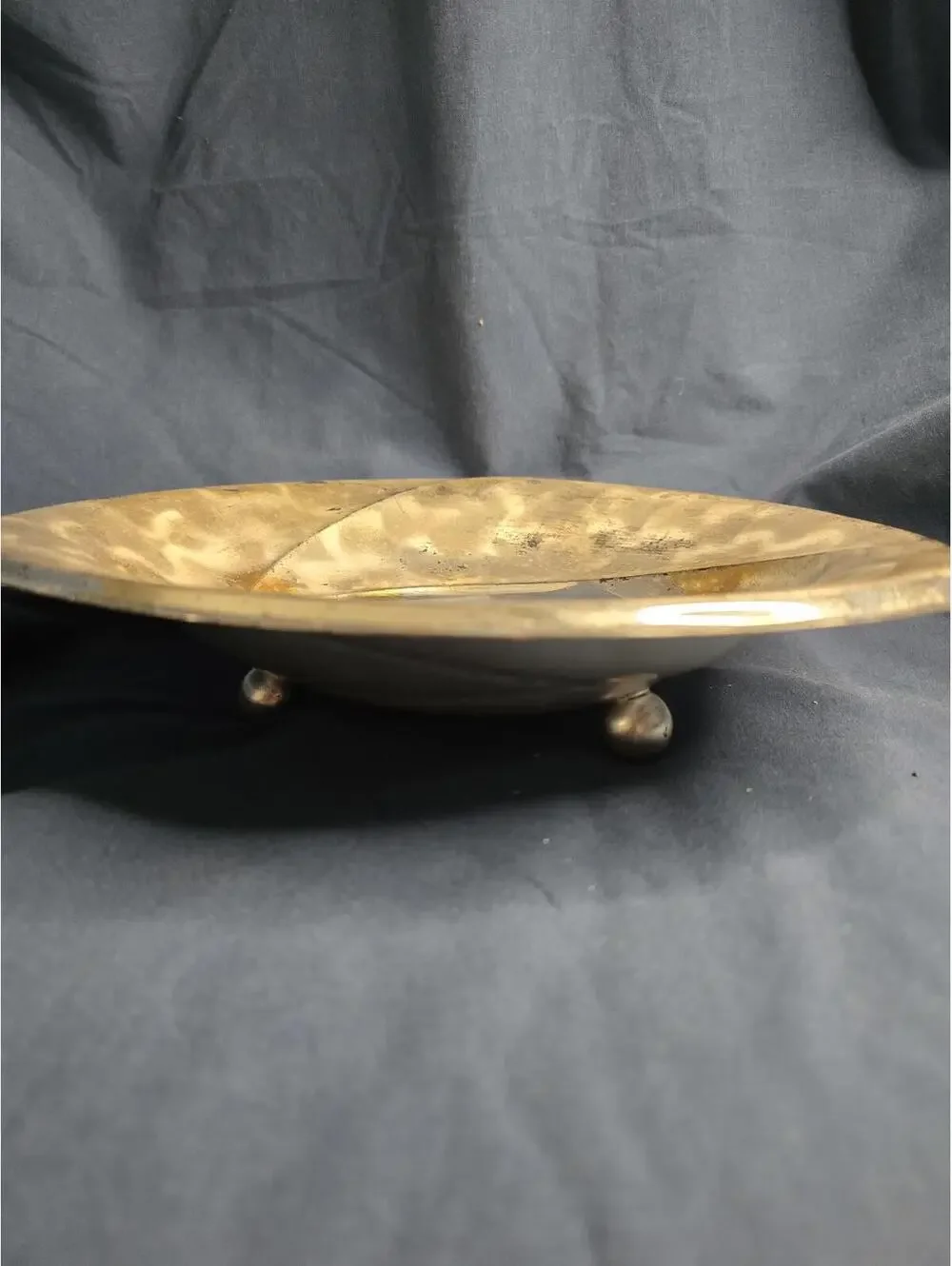 Vintage Footed WMF Ikora Silver Plated Art Nouveau 3 Sided Bowl